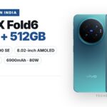 vivo X Fold6 foldable smartphone in Nebula Teal with 8.02-inch AMOLED main display, 200MP ZEISS triple camera and Dimensity 9500 Super Edition, available on Amazon India at Rs 2,19,999